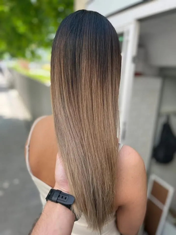 Ombré hajfestés hosszú hajon – HairByTz fodrász, Csorna
